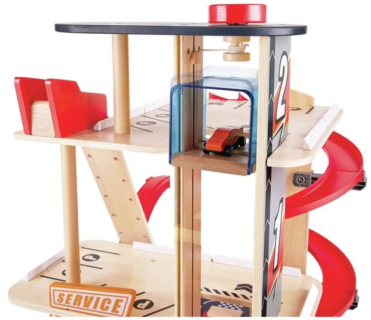 Hape Stunt-Fahrbahn met Ladestation - Veelkleurig