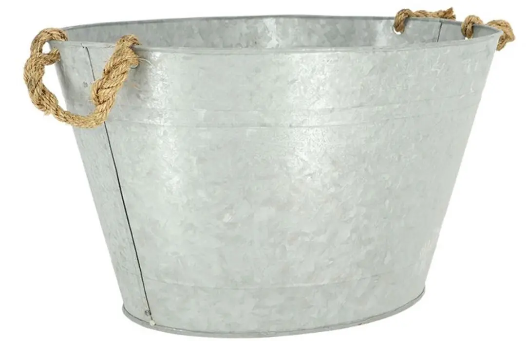 Esschert Design Zink Plantenpot 22L - 50x36x27cm - Zilver - afbeelding 6 van 6