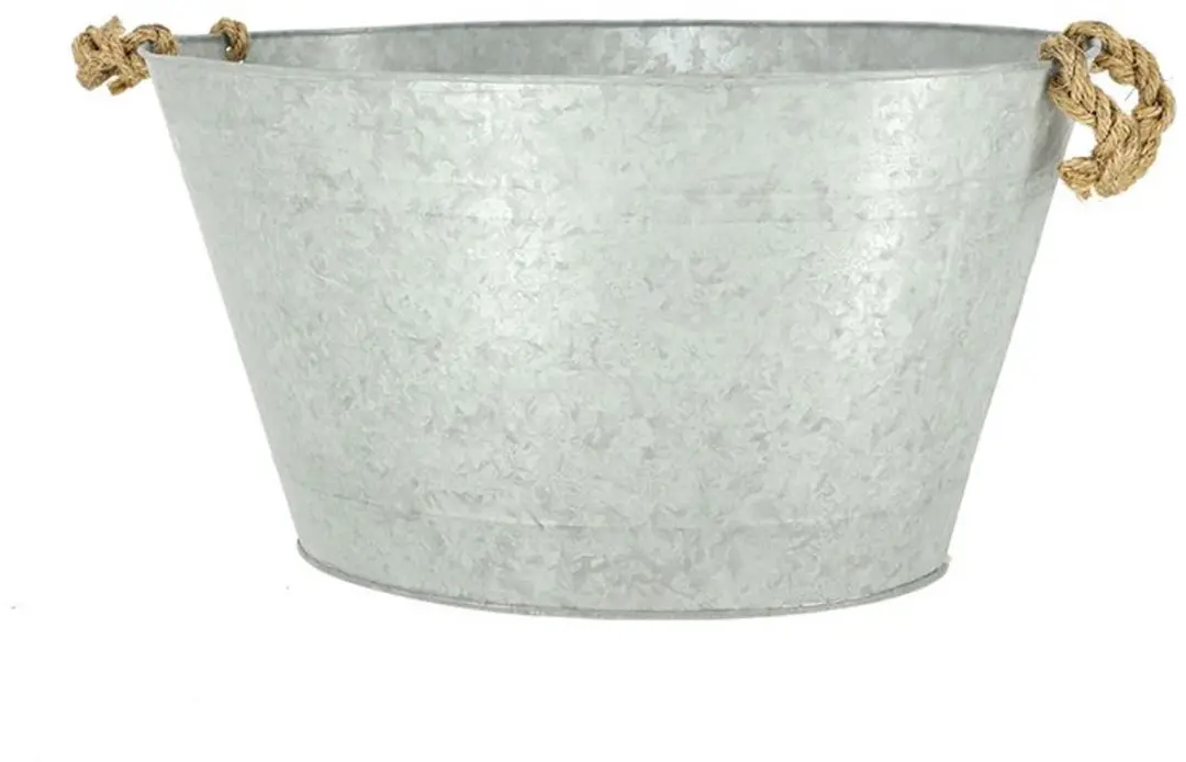 Esschert Design Zink Plantenpot 22L - 50x36x27cm - Zilver