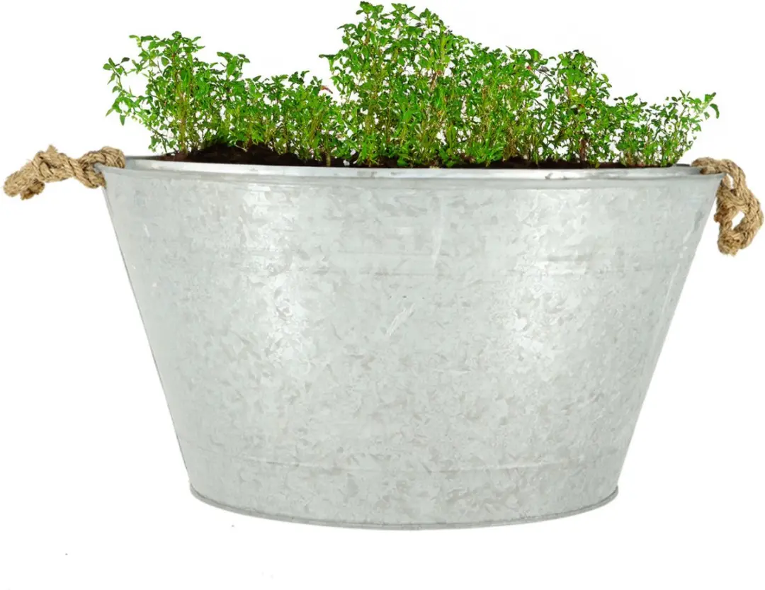 Esschert Design Zink Plantenpot 22L - 50x36x27cm - Zilver