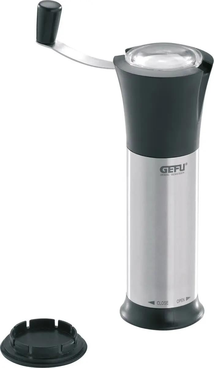 GEFU Moscata Nootmuskaatmolen 11cm - RVS/Acryl - Zilver