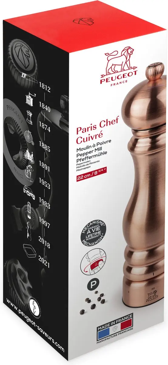 Peugeot Paris Chef Pepermolen 22cm - Koper - afbeelding 6 van 6
