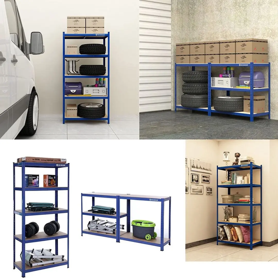 Songmics Opbergrek Blauw 150cm - 2 Stuks - 5 Vakken
