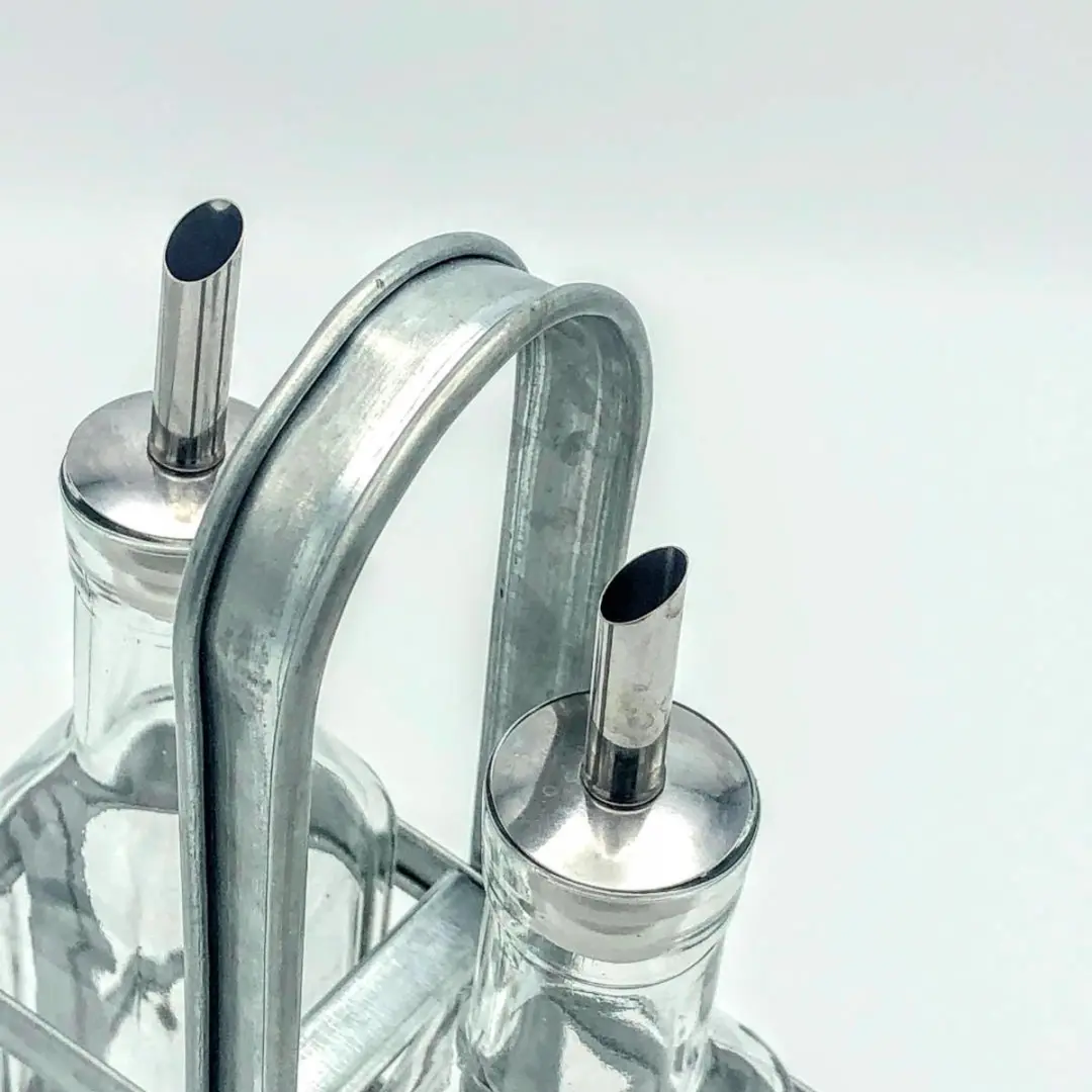 Excellent Houseware Olie- en Azijnset RVS/Glas - 2x 500ml - Grijs - afbeelding 4 van 6