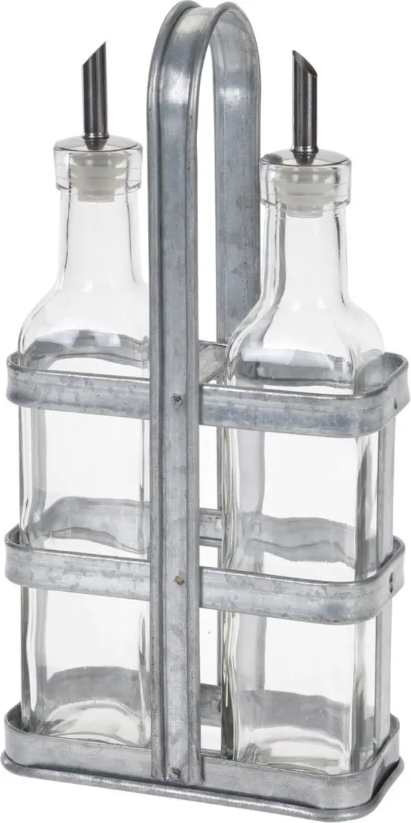 Excellent Houseware Olie- en Azijnset RVS/Glas