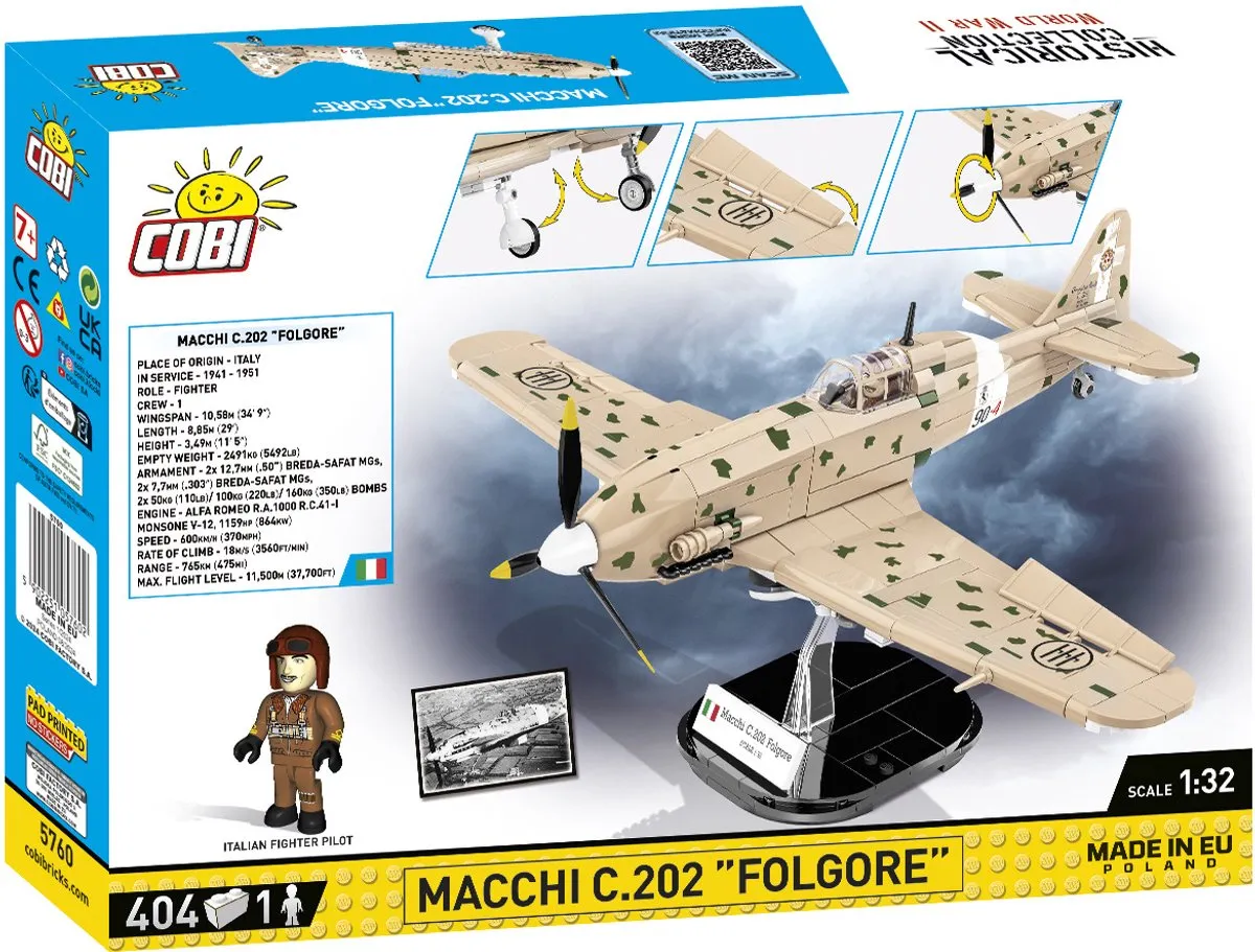 Cobi 5760 Macchi C.202 Folgore - 405 Onderdelen - Meerkleurig