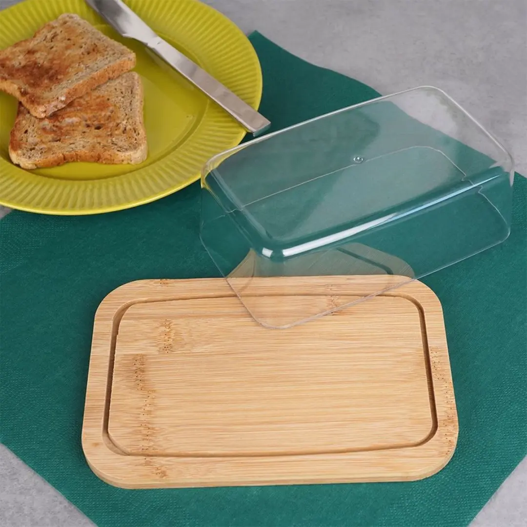 Excellent Houseware Bamboe Boterhouder - 19x12,5x6cm