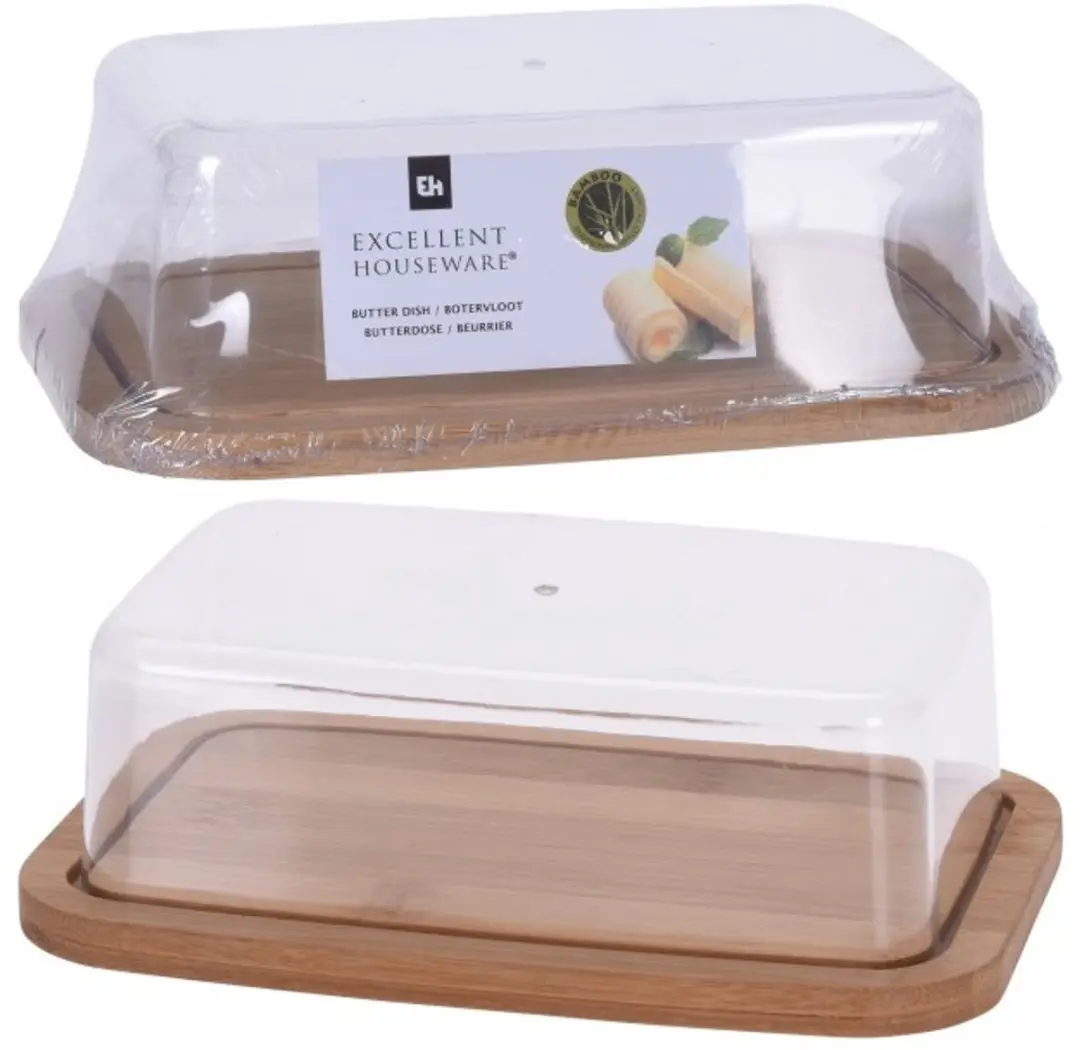 Excellent Houseware Bamboe Boterhouder - 19x12,5x6cm