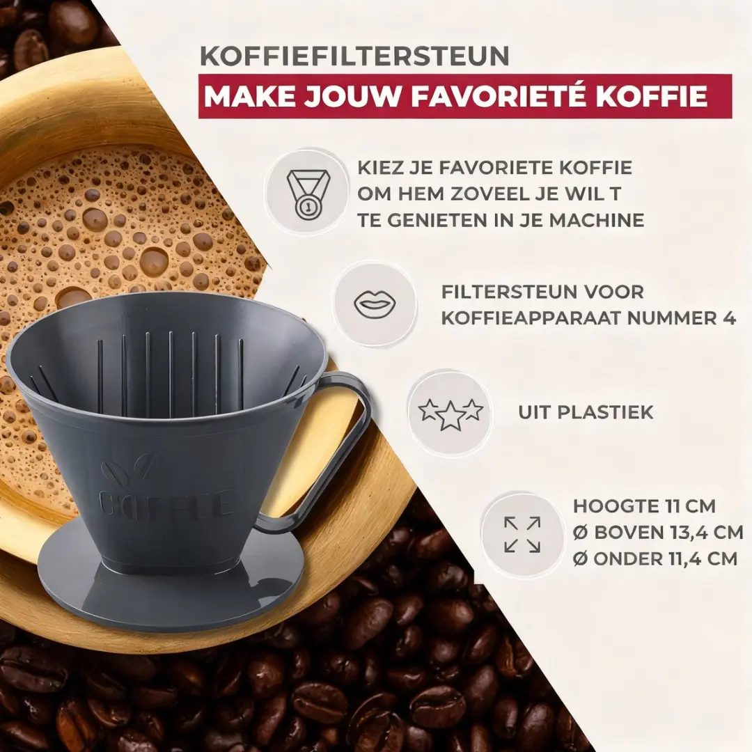 Fackelmann Koffiefilterhouder 14cm - Bruin