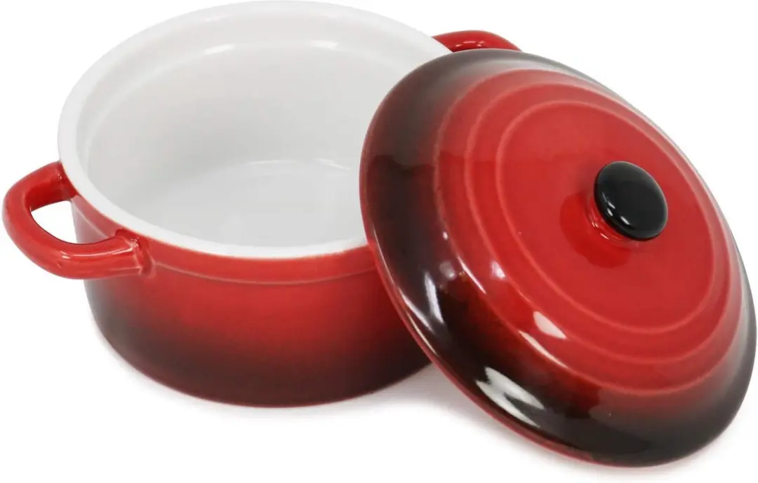 Excellent Houseware Mini Stoofpannetjes 9cm - 4 Stuks - Rood