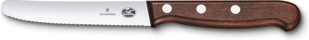 Victorinox Wood Tomatenmes 11cm - Gekarteld - Rvs/Esdoornhout