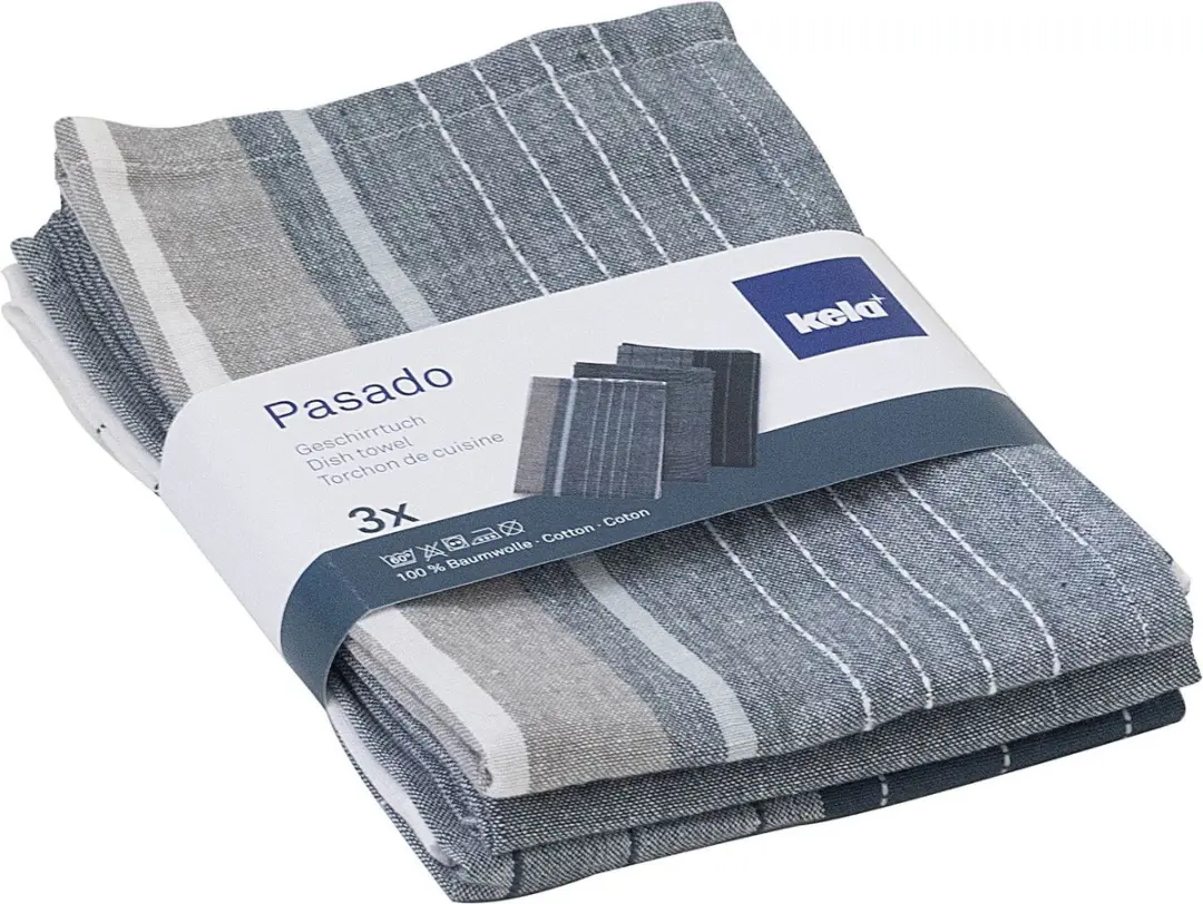Kela Pasado Theedoek 3 Designs - 12 Stuks - Blauw