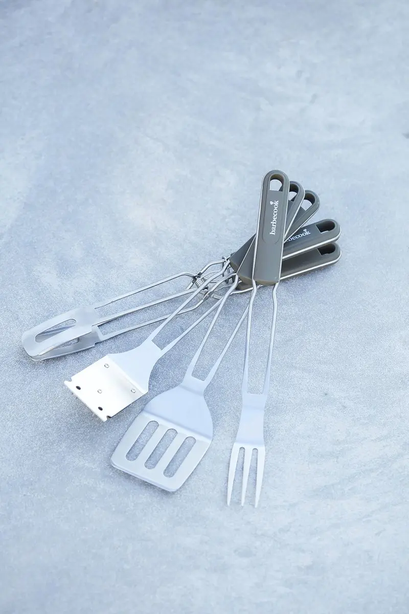 Barbecook BBQ Spatel Army Style 38cm - RVS - Grijs/ Groen