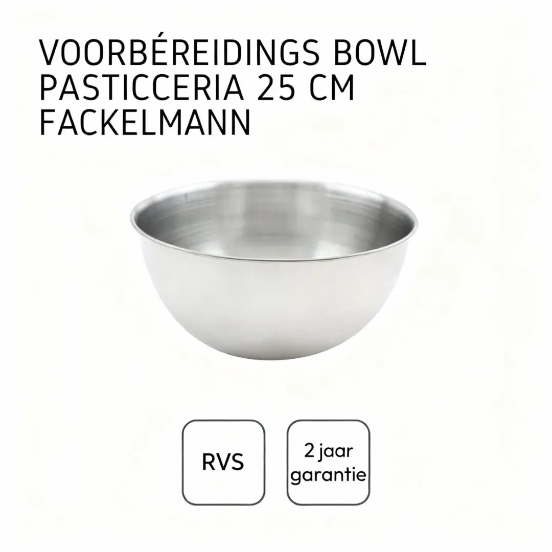 Fackelmann Basic Mixkom 20,5cm Roestvrij staal
