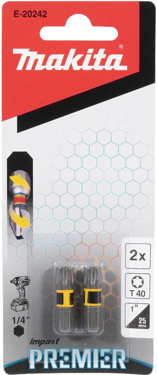 Makita Slagschroefbit T40x25mm C Impact Premier - 2 Stuks