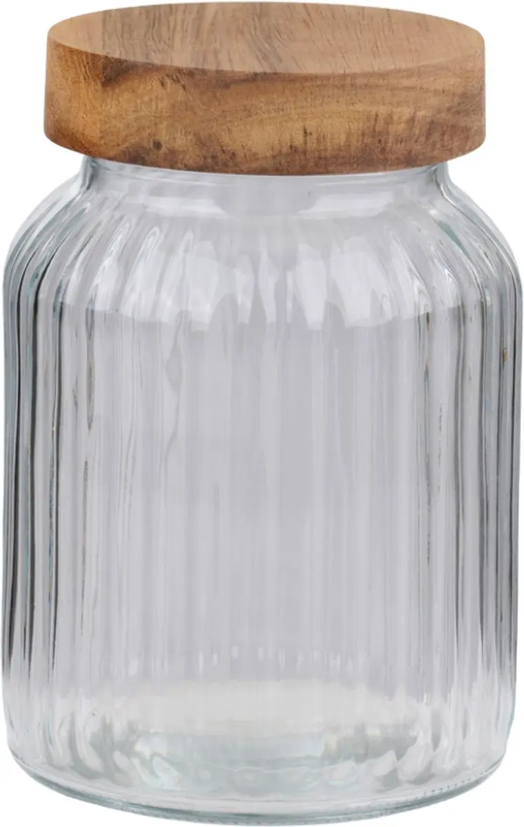 Alpina Glazen Voorraadpot 1000ml - Bruin/Transparant