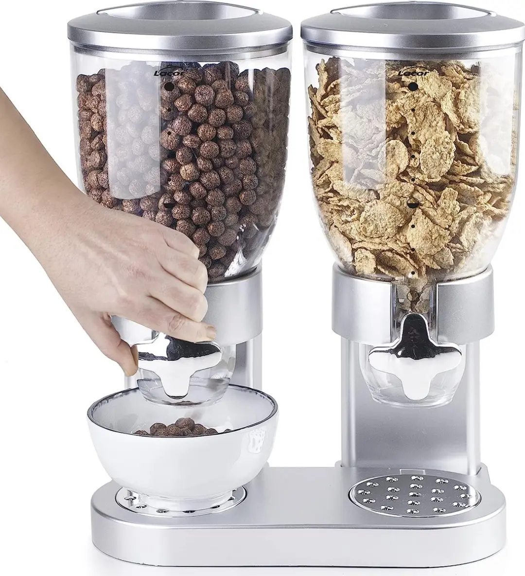 Lacor 62597 Ontbijtgranen Dispenser - 2x3,5L Transparant/Zilver