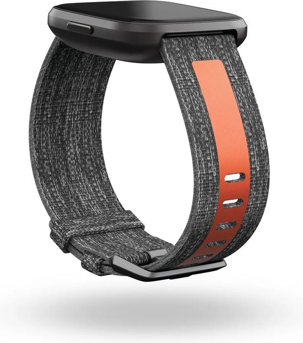 Fitbit Versa 2 Woven Band - Charcoal/Orange - S/M