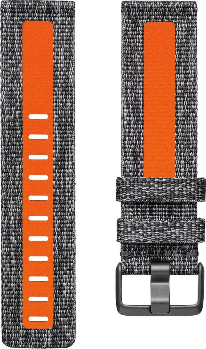 Fitbit Versa 2 Woven Band - Charcoal/Orange - S/M