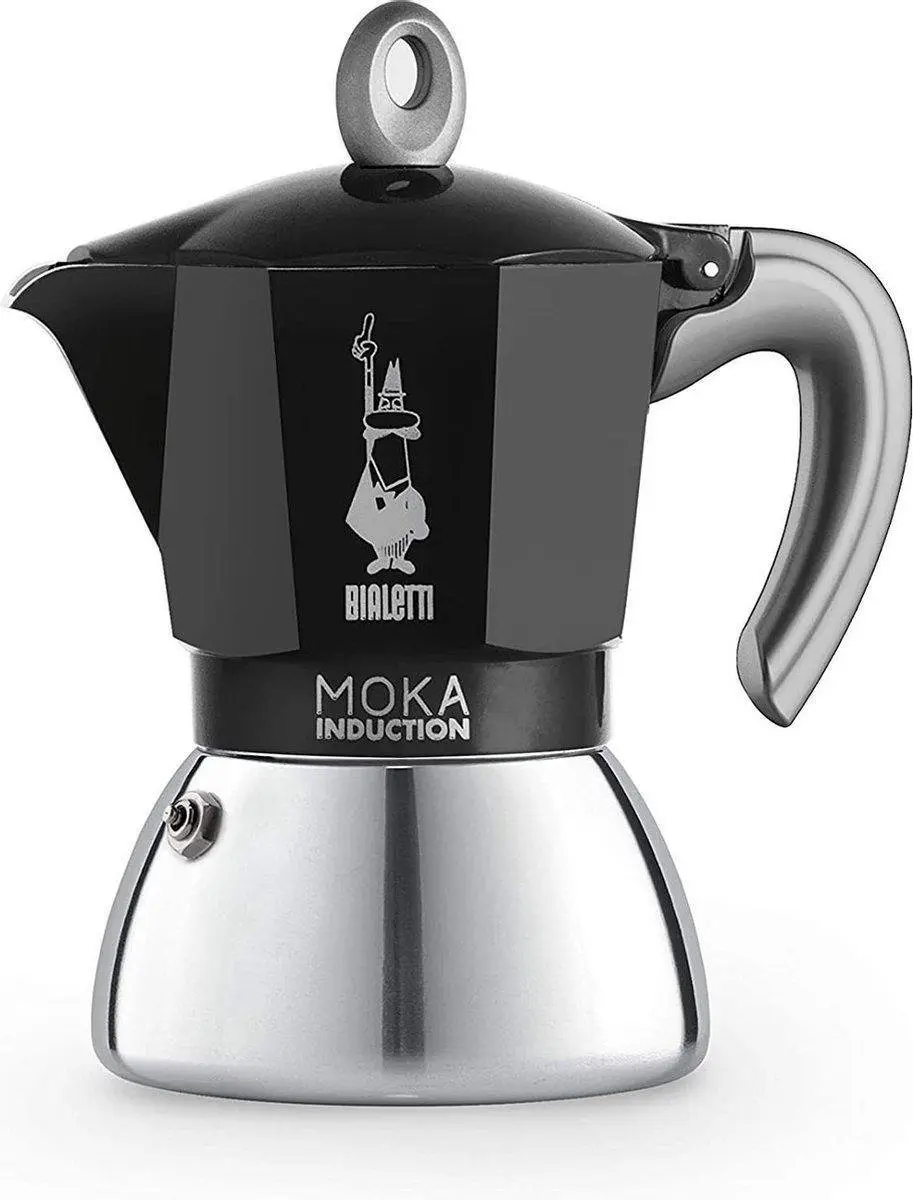 Bialetti Moka Inductie 0006936 - 6 Koppen 280ml - Zwart + Koffieproefpakket