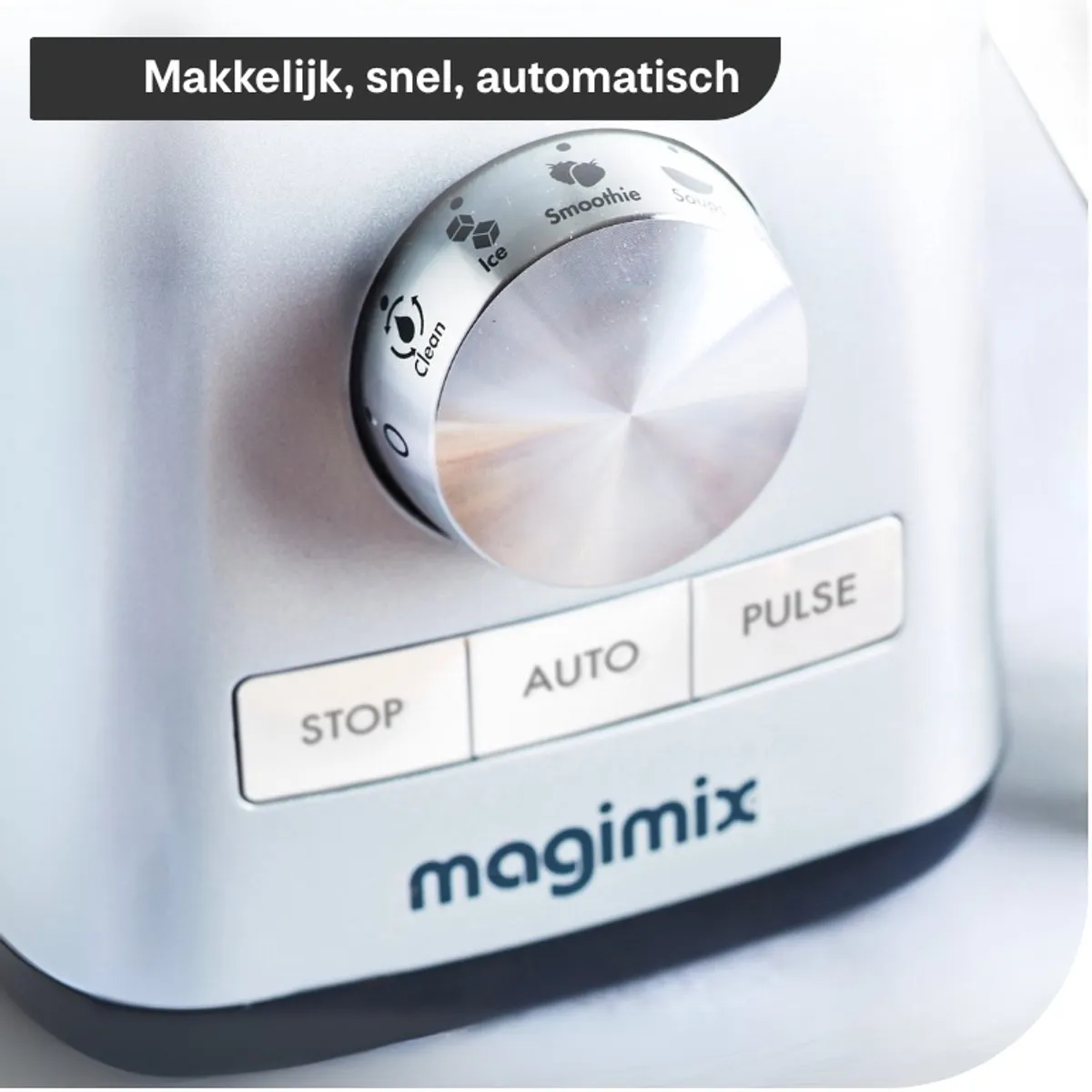 Magimix Blender Power 3 - 1000W - 1,2L + Mini Kom - Mat Chroom