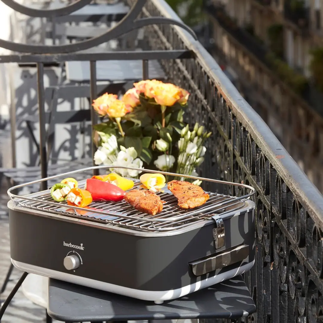 Barbecook E-Carlo Elektrische Tafel BBQ - 4 Burgers - Midnight Grey