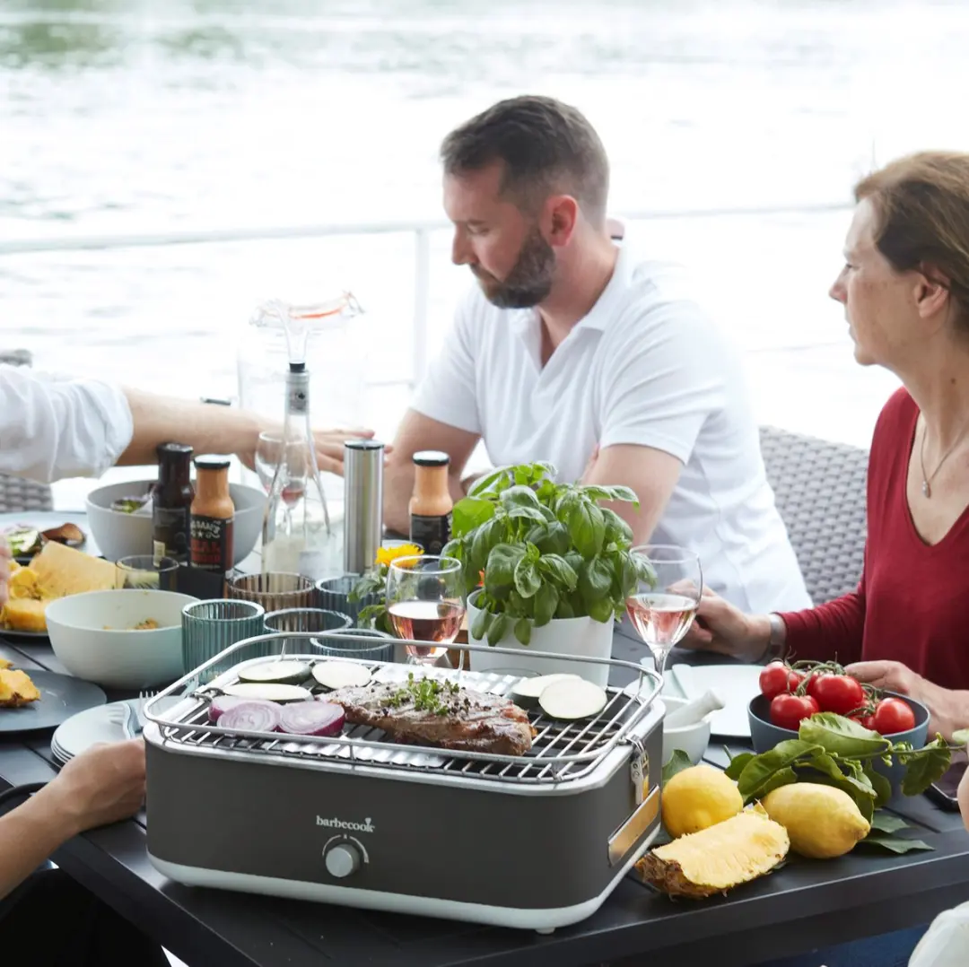 Barbecook E-Carlo Elektrische Tafel BBQ - 4 Burgers - Midnight Grey