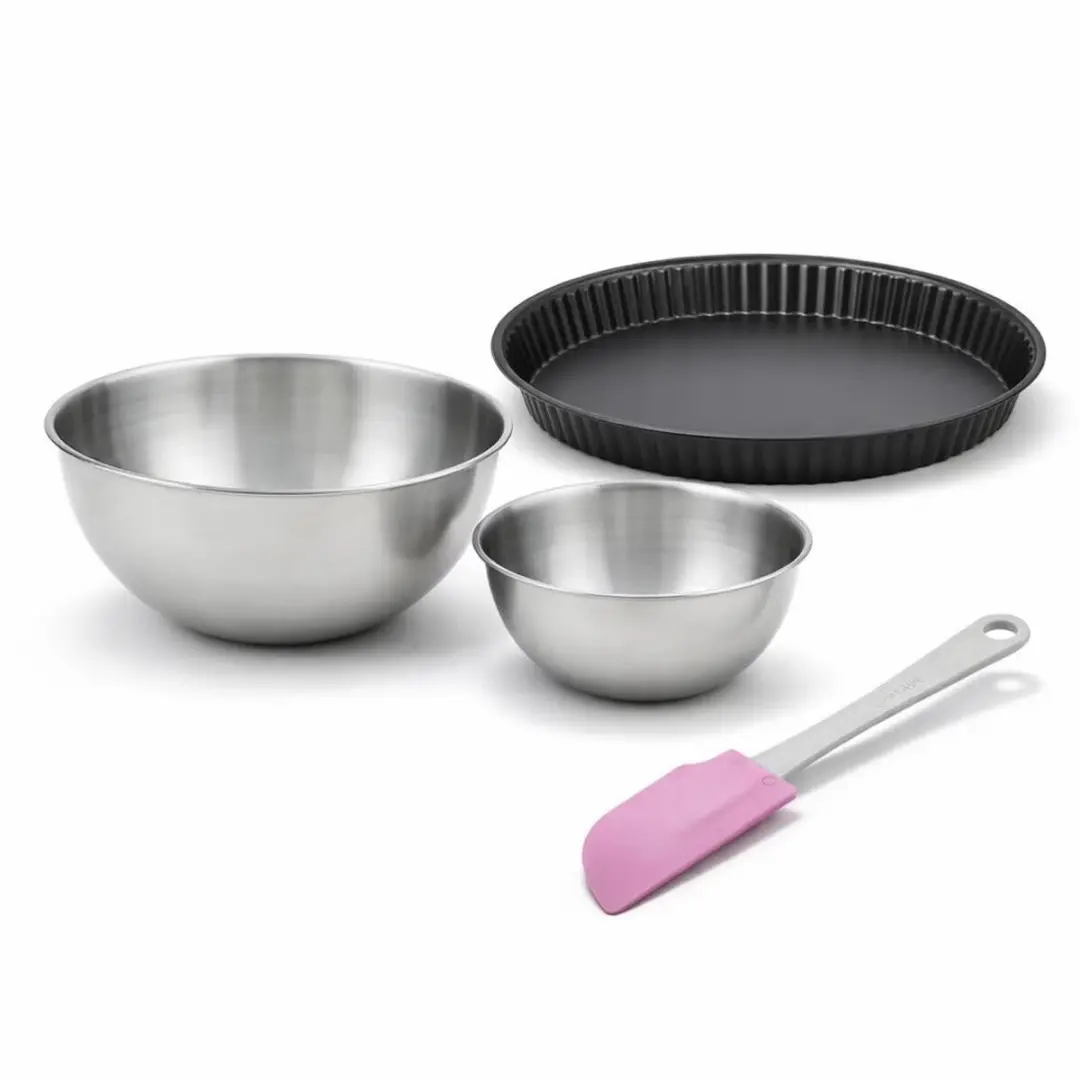 Zenker Bakkersset Quichevorm 28cm - 2 Mengkommen & Spatel - Zwart