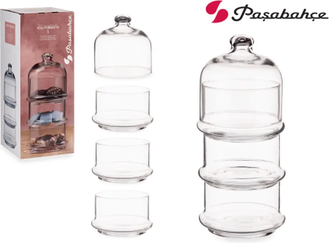 Pasabahce Villa Patisserie Glazen Voorraadpot 3-delig - 11cm - afbeelding 6 van 6