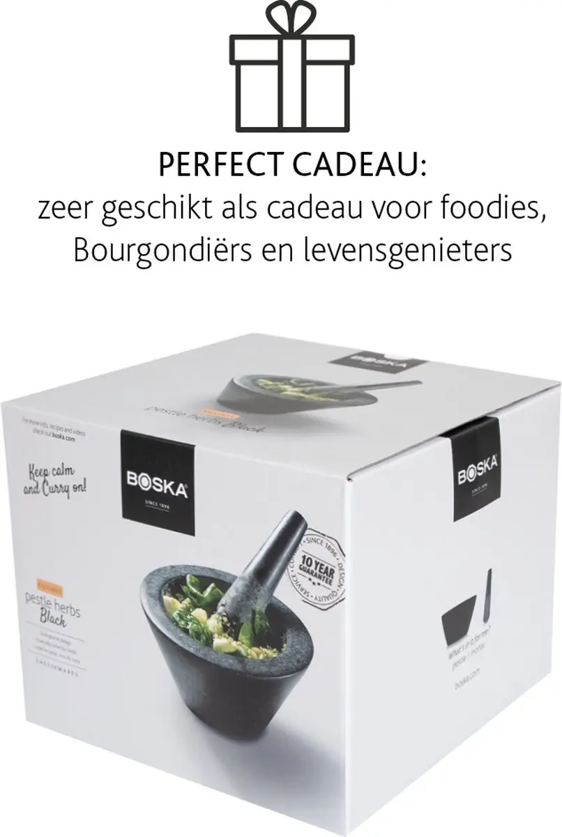 Boska Vijzel Herbs Graniet - Ø17,5cm - Zwart