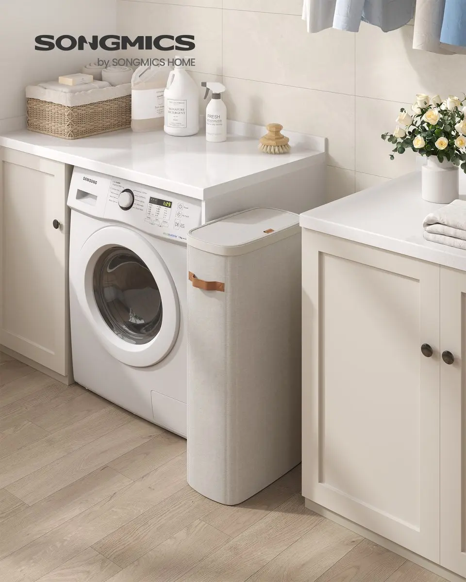 Songmics Wasmand LCB810LH01 65L - met deksel en handgrepen