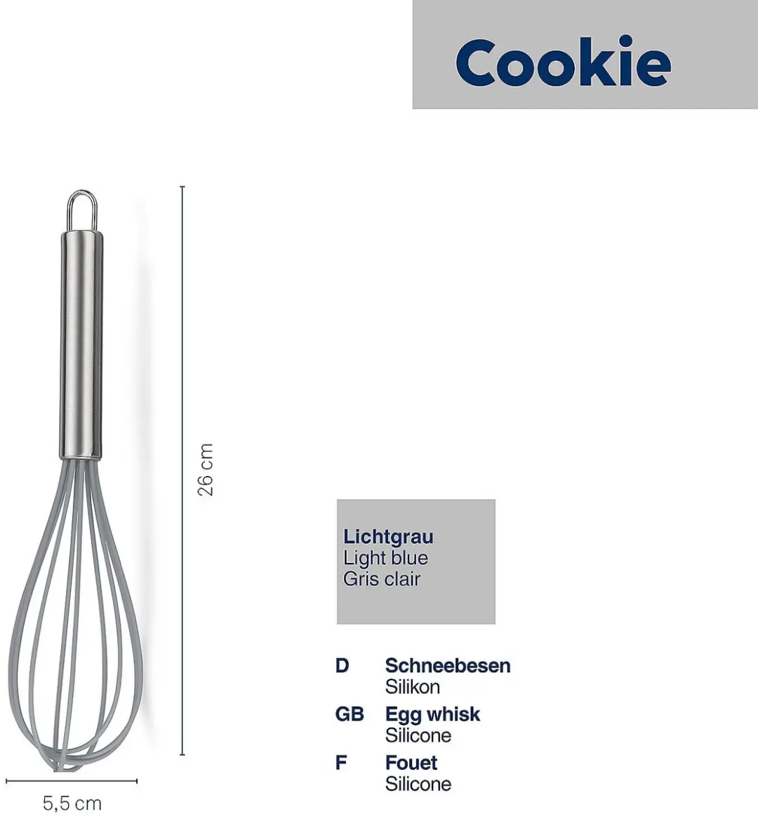 Kela Siliconen Garde 26cm - Lichtgrijs