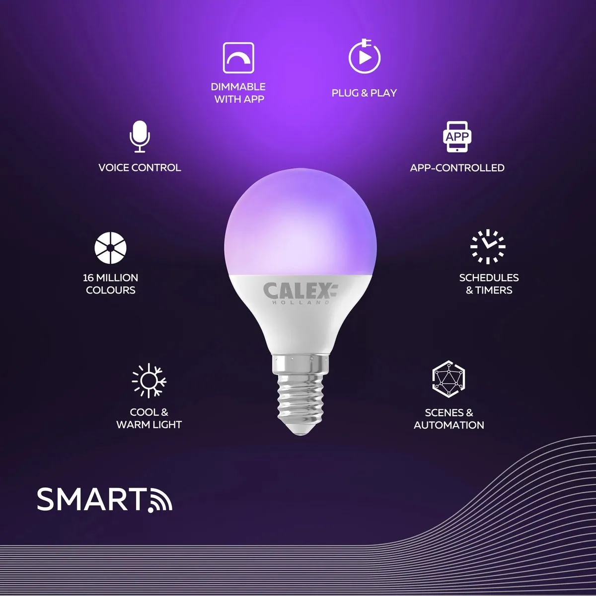 Calex Slimme LED Lamp E14 RGBW 4.9W - Mat - Dimbaar