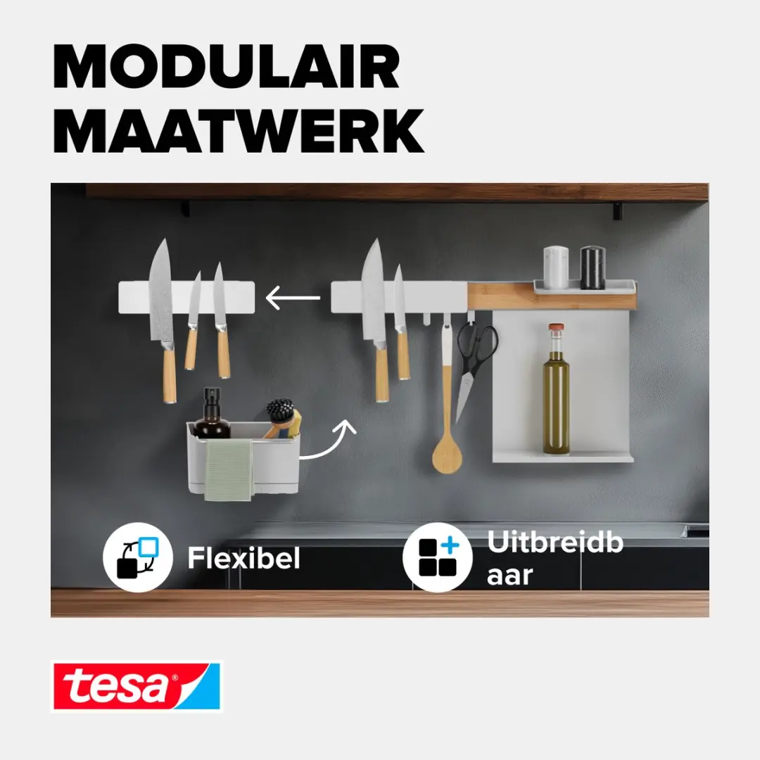 Tesa Messenmagneetstrip Keukenaccessoires 70047-00000-01 - Wit