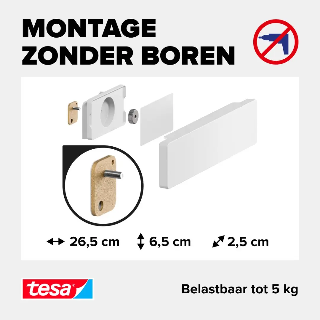Tesa Messenmagneetstrip Keukenaccessoires 70047-00000-01 - Wit