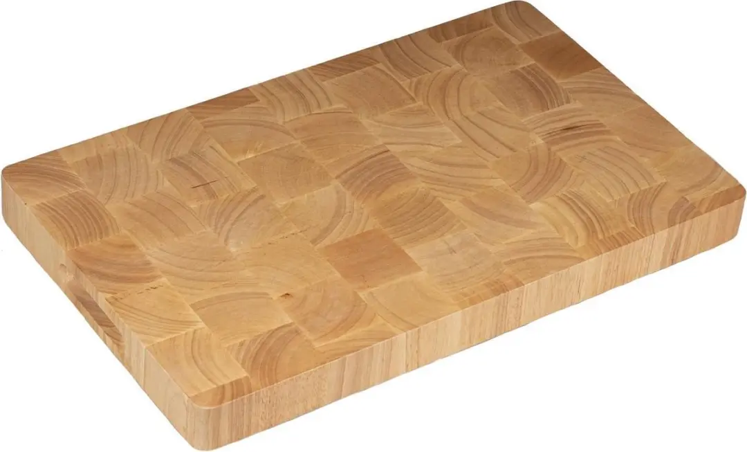 Hendi Dikke Snijplank Rubberhout 53x32,5cm - Schaakpatroon