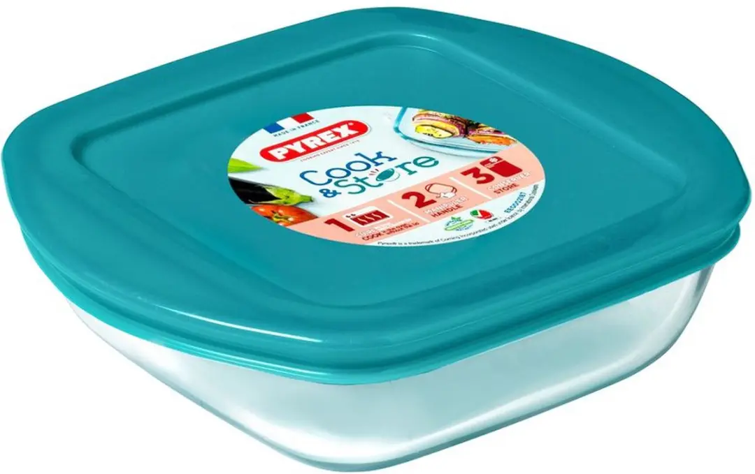 PYREX Cook & Store Vierkant Schaal Set 3 Stuks - 3.55L