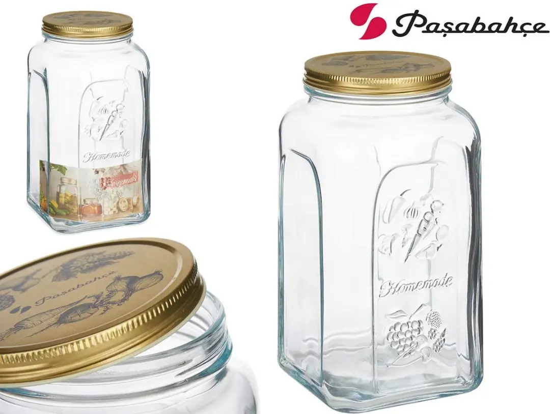 Pasabahce Square Voorraadpot 3L - 4 Stuks