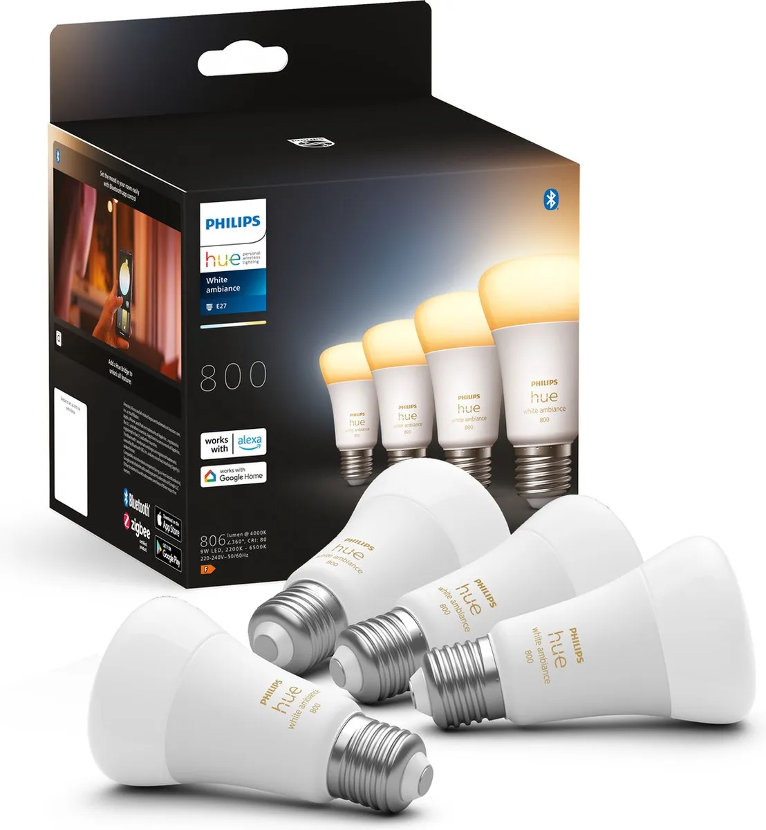 Philips Hue E27 LED Lamp 800lm