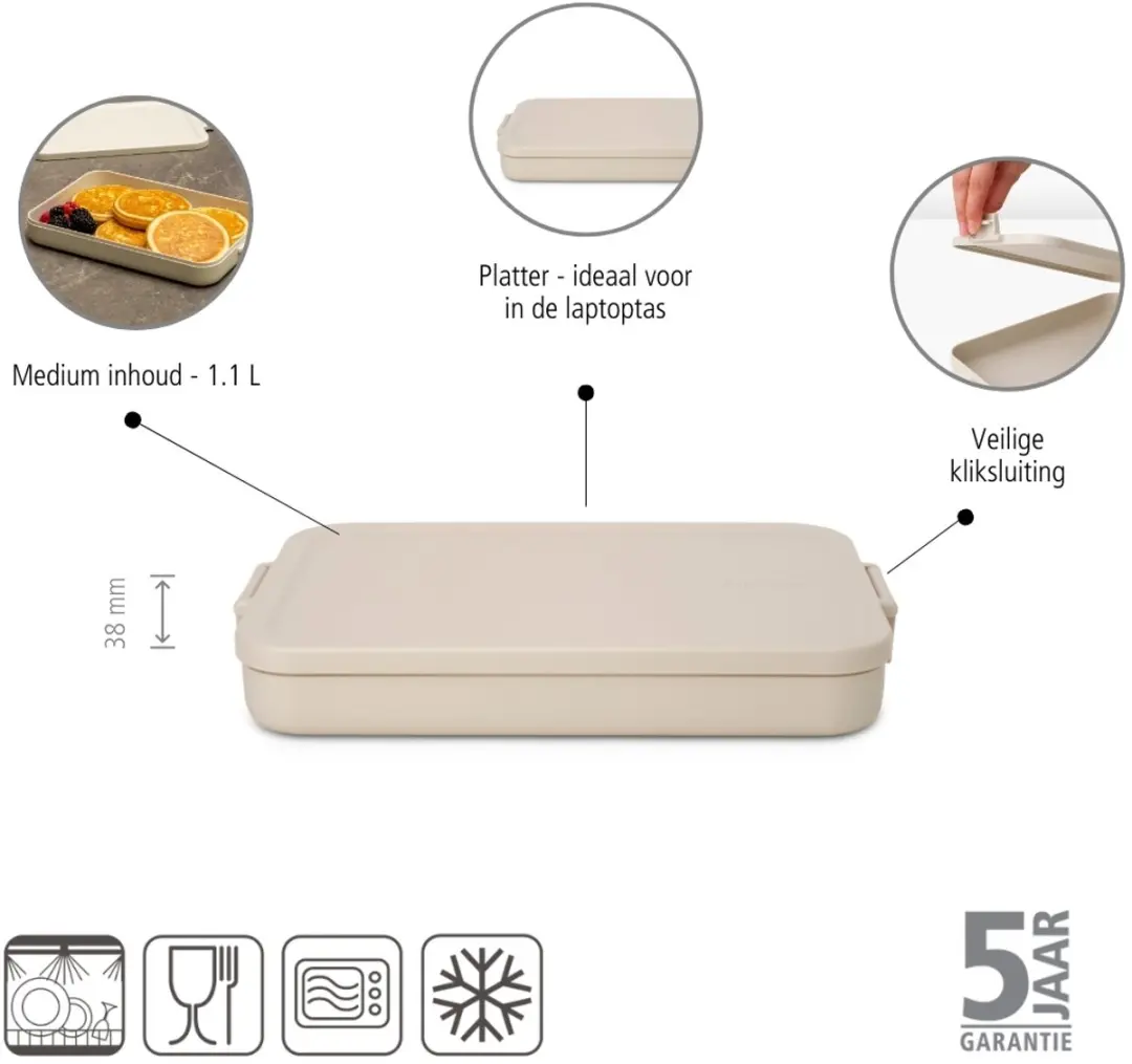 Brabantia Make & Take Lunchbox 241321 - 1.1L - Soft Beige
