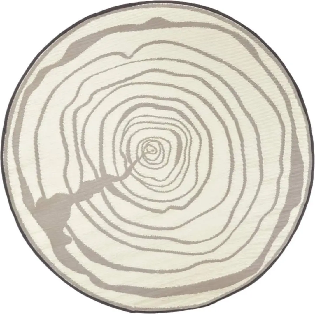 Esschert Design Buitenkleed Jaarringen Ø170cm - Bruin-Beige