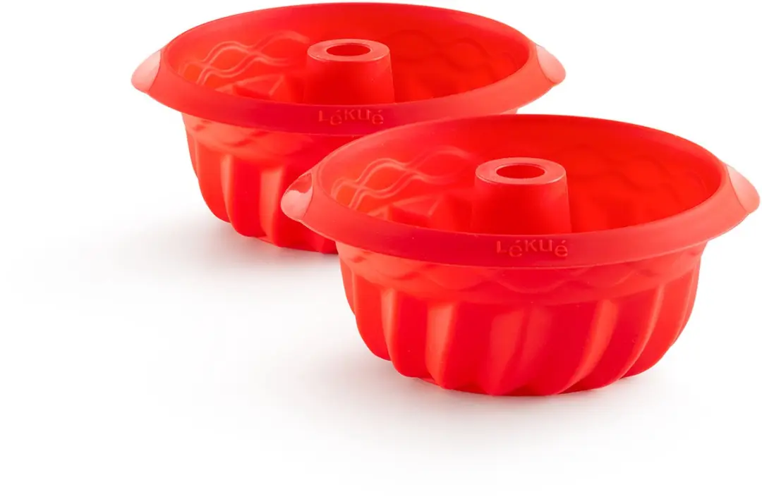 Lékué Bakvorm Mini Savarin Set 2 Stuks - Siliconen - 15cm - Rood