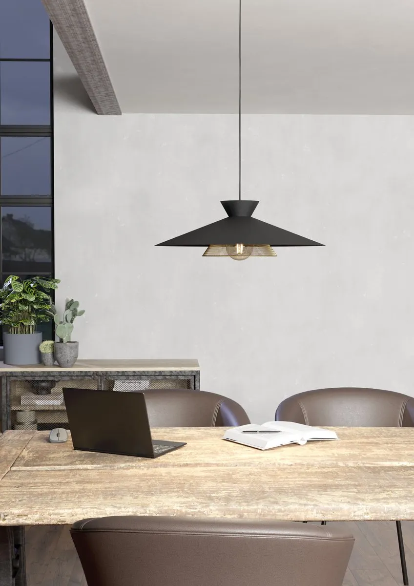 Eglo Grizedale Hanglamp E27 Ø50cm - Zwart/Goud