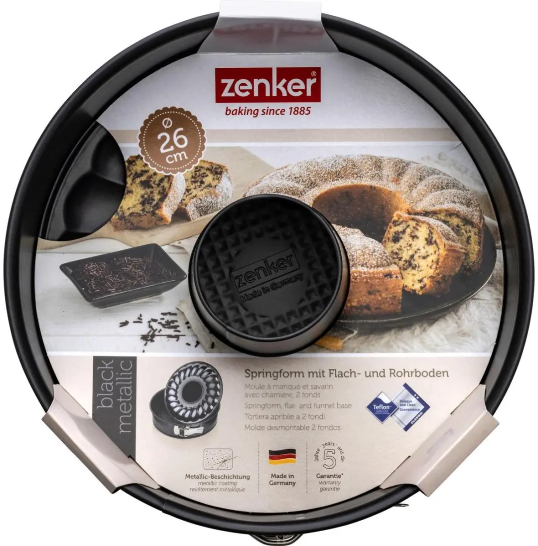 Zenker Black Metallic Taart- en Savarinvorm 26cm - Dubbele bodem