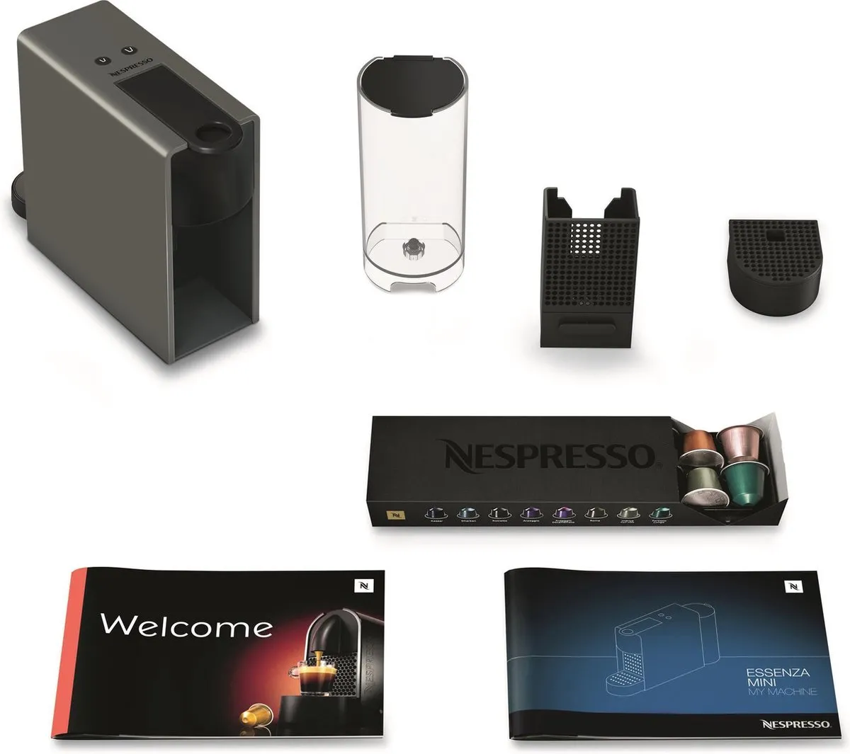 Krups Nespresso Essenza Mini XN110B Koffiecupmachine - Grijs - afbeelding 6 van 6