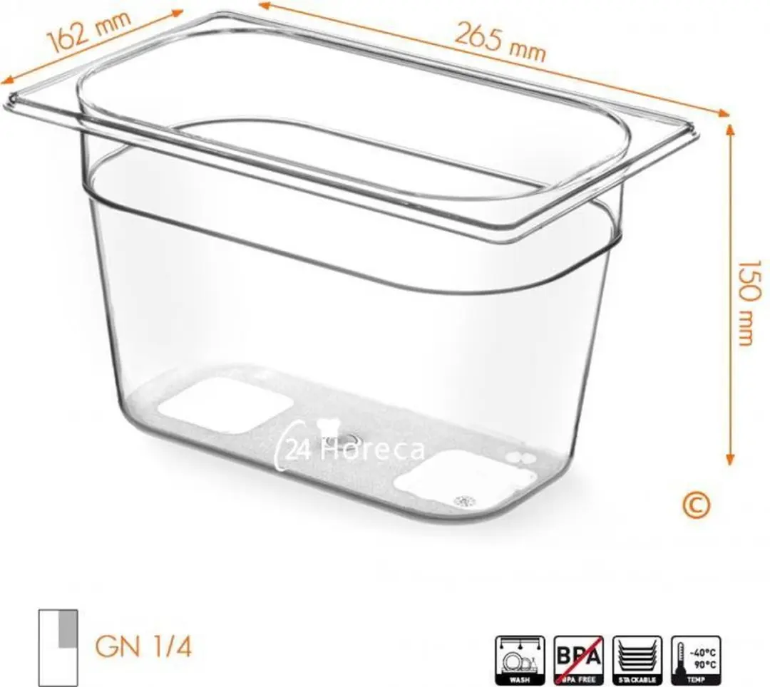HENDI GN-container 1/4 869512 - 4L - Transparant