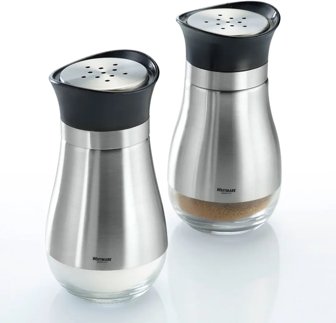 Westmark Lisbon Kruidenstrooiers Set - 2 Stuks - Zwart/Zilver/Transparant