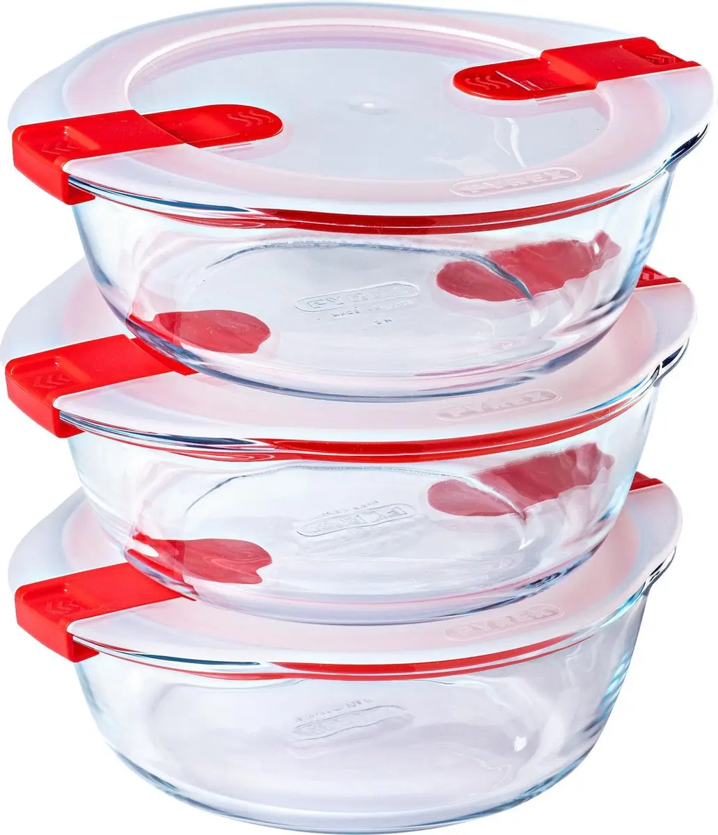 PYREX Cook & Heat Schaal Rond 1,1L Set