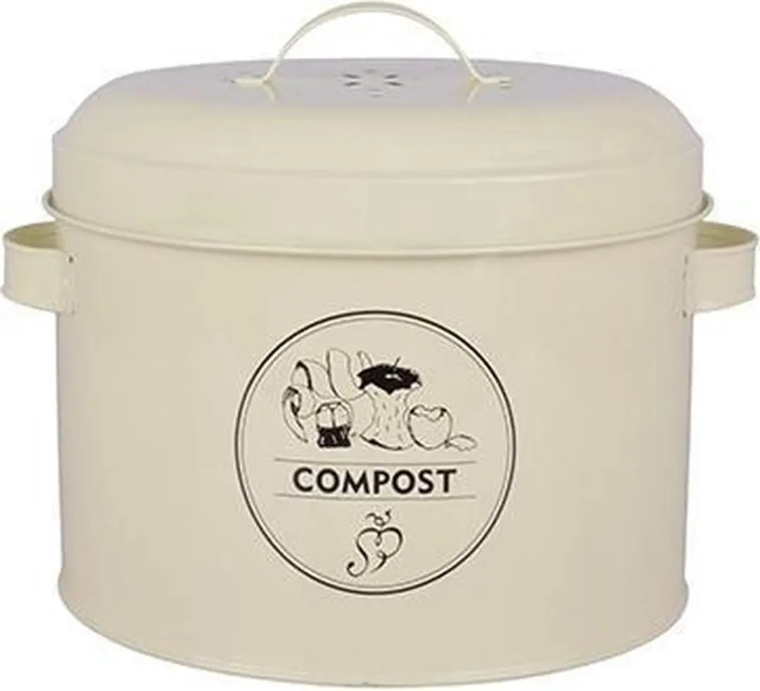 Esschert Design Voorraadblikken Set 4-delig - Uien/Aardappelen - Wit