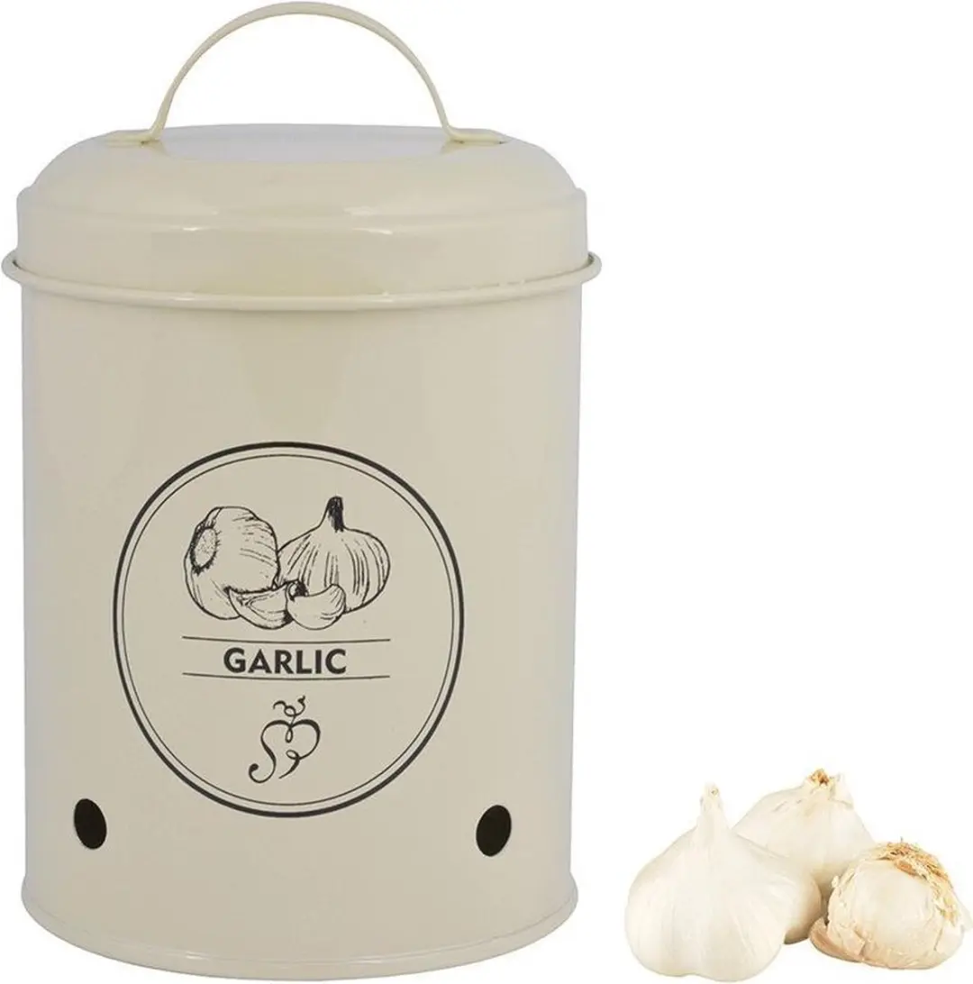 Esschert Design Voorraadblikken Set 4-delig - Uien/Aardappelen - Wit